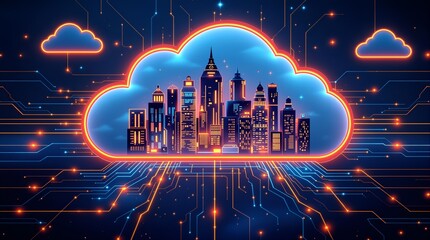 Reimagining Technology: AI-Generated Futuristic Cloud Computing Design