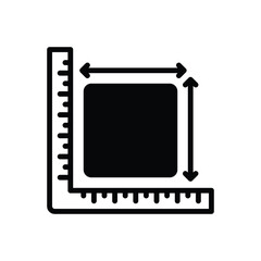 Wall Mural - black solid icon for measure