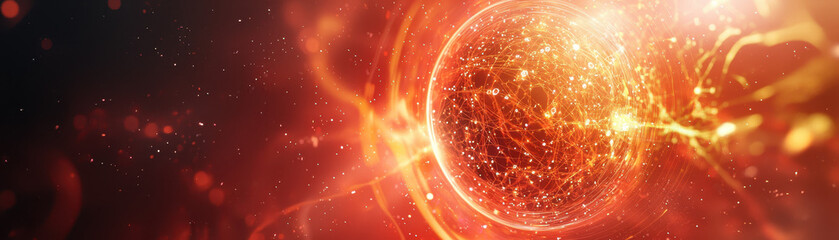 Wall Mural - glowing quantum computing core radiates vibrant energy and intricate patterns