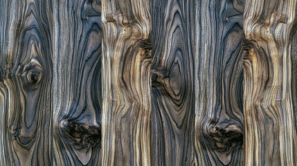 Canvas Print - Dark Wood Texture: Abstract Background of Natural Wooden Panels, Grain, and Swirls