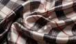 © LuxurySatin - A stunning 4K image showcasing luxurious satin fabric with intricate black, white, beige, and red checkered patterns. Perfect for fashion and interior design projects.