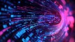 © Amien19 - Abstract data tunnel visualization with binary code and neon light effect