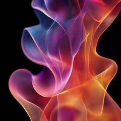 Wall Mural - Colorful, abstract image of a flame with a purple and orange swirl