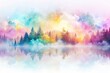 © ChannelPIC - Whimsical pastel watercolor painting; soft colors, dreamy abstract background.