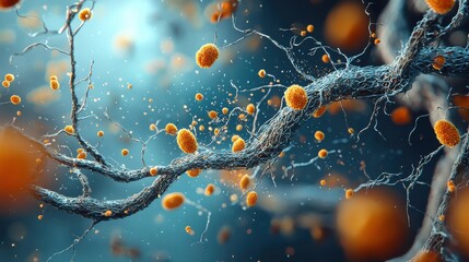 Aufkleber - Visualizing hmpv virus particle bursts in a microscopic environment dynamic insights into viral activity