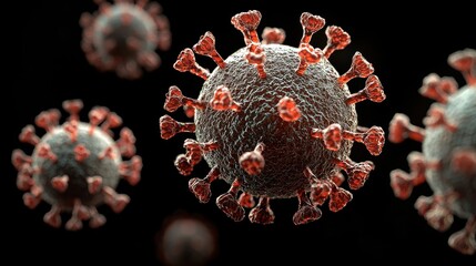 Aufkleber - Exploring the digital visualization of hmpv virus particles in a scientific environment for enhanced understanding