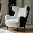 © Svetlana - elegant, luxurious black and white modern mid-century style back chair in interior design