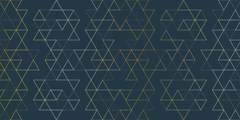 Leinwandbilder - Abstract seamless pattern with a geometric background of polygonal golden lines. Stylish texture