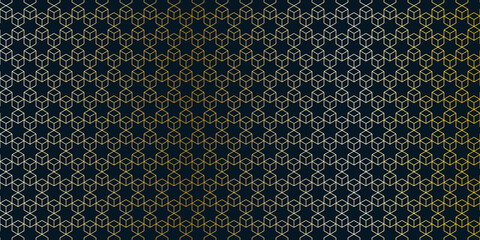 Leinwandbilder - Abstract seamless pattern with a geometric background of polygonal golden lines. Stylish texture