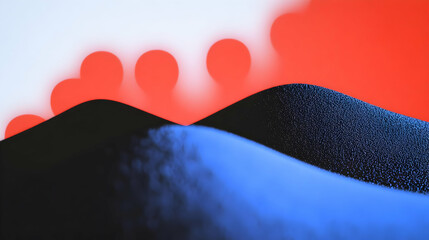 Wall Mural - Abstract Background with Red, Blue, and Black Layers Creating a Wavy Pattern