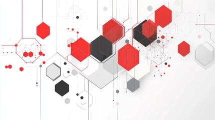Wall Mural - abstract hexagon network connection technology background.