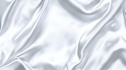 Wall Mural - White Silk Fabric Flows Elegantly, Creating a Smooth, Luxurious Texture.