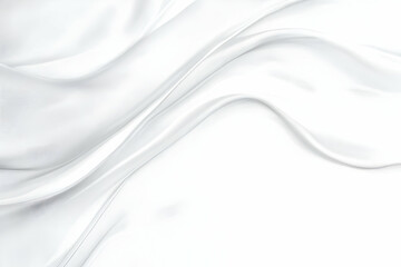 Wall Mural - White Silk Fabric Flows Gracefully with Soft Folds and Elegant Curves Background