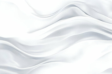 Wall Mural - Flowing White Cloth Creates Elegant Waves in a Soft Abstract Background