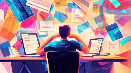 marketing research data technology. Overwhelmed Programmer Amidst Digital Chaos.
