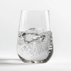 Fototapete - Sparkling water in a clear glass.