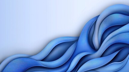 Wall Mural - Wavy blue layers abstract background. Possible for design & presentations.