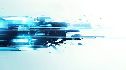 Wall Mural - futuristic blue gradient with neon tones and sharp transitions, suitable for tech-themed designs, on