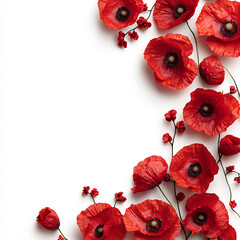 Sticker -  poppy border, isolated on white background