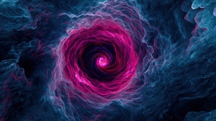 Poster - Abstract swirling nebula cosmic vortex vibrant pink and blue energy