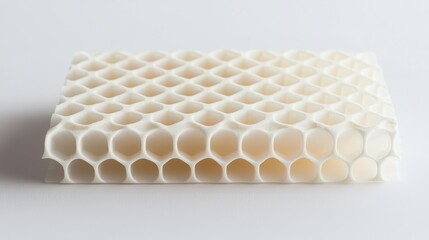 Poster - Abstract White Honeycomb Lattice Structure Texture