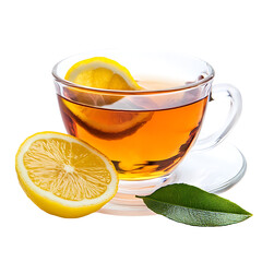 Wall Mural - lemon tea advertisement isolated on white background full depth of field