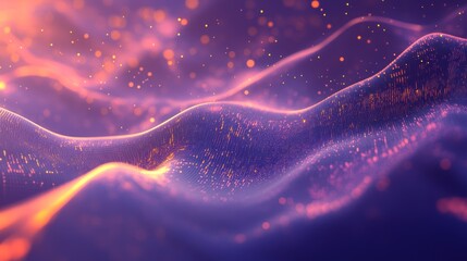 Wall Mural - binary data flowing in abstract visuals with glowing digits.