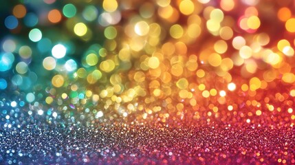 Leinwandbilder - Vibrant and captivating colorful sparkling rainbow glitter texture with a smooth gradient effect perfect for use as a creative photography background or design element  The shimmering iridescent