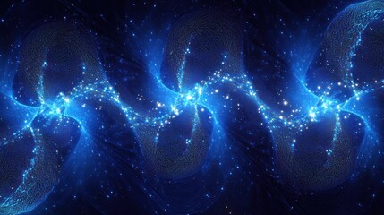 Wall Mural - binary data rendered with luminous blue and glowing edges.