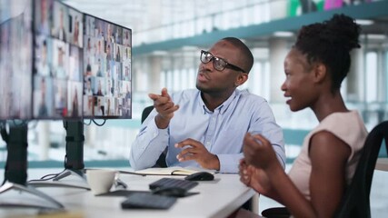 Wall Mural - video conference call. remote virtual meeting