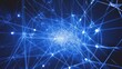 © megatron - Abstract blue network, glowing nodes, connection, technology, background, digital data visualization