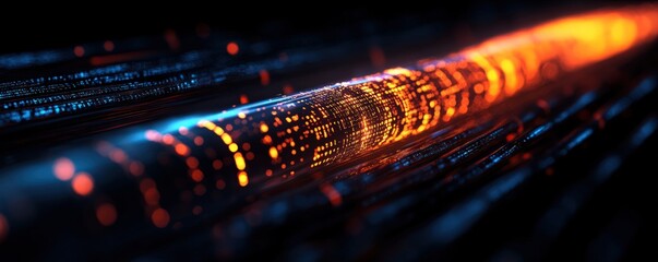 Digital Data Stream: A Glowing River of Information