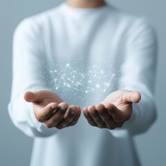 Wall Mural - abstract connections in human hands