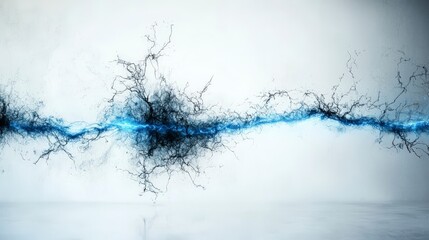 Leinwandbilder - Bluegray line cutting through abstract space digital artwork minimalist design conceptual environment