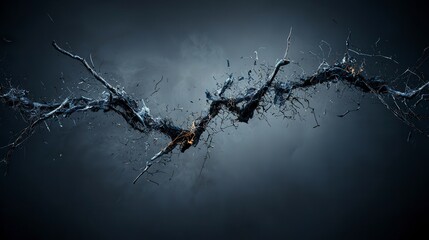 Aufkleber - Darkened grayblue line dividing space abstract concept digital art mysterious environment close-up viewpoint