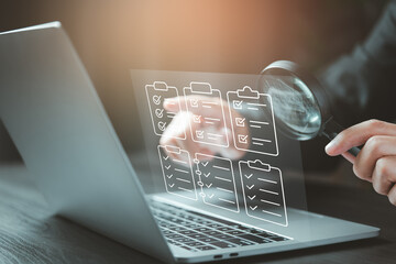 Poster - Thorough analysis: Streamlining task reviews with digital checklists and tools. Smart planning: Optimizing workflows through systematic task tracking.