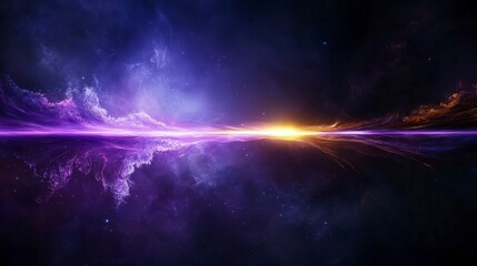 Poster - Vibrant purple line illuminates cosmic space stunning digital art ethereal environment cosmic perspective