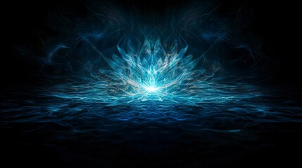 Aufkleber - Mystical blue energy burst abstract background digital artwork ethereal space close-up calm and tranquil vibe