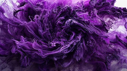 Poster - Abstract art a swirling mass of violet shades evoking emotion in a macro conceptual digital environment
