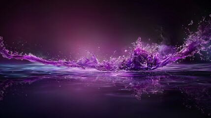 Poster - Trembling violet wave through the memory realm digital art abstract environment ethereal viewpoint