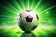 © chaowalit - Soccer Ball on Vibrant Green Background - Sporty Ai Photo