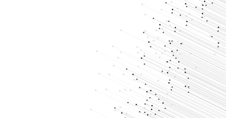 Poster - Abstract dot point connection with line on white background. High-tech Network technology dots and lines connection system.Vector technology on a white background.	