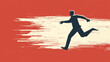 © komgritch - A silhouette of a businessman running, symbolizing urgency and fast-paced work.