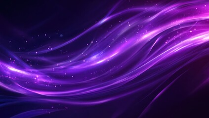 Wall Mural - Purple Glowing Waves Abstract Background Design Elegant Sparkle