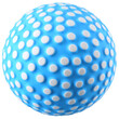 © Barracuda Atelier - Blue textured sphere, white dots, studio shot, isolated background, 3D render