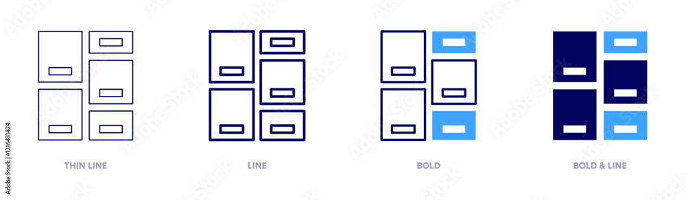 File compilation icon in 4 different styles. Thin Line, Line, Bold, and ...