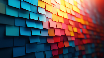 sticky note post it board office. business people meeting at office and use post it notes to share i