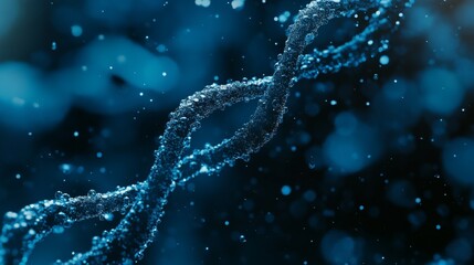 Wall Mural - 3d abstract science template featuring intricate dna molecules, creating a dynamic and futuristic ba