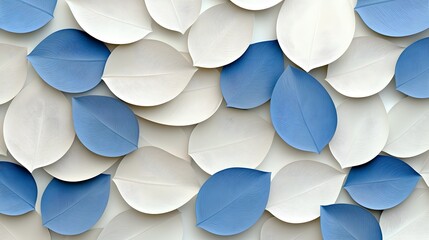 Leinwandbilder - Beautiful seamless decorative pattern featuring abstract 3D leaves with soft gradients and depth perfect for sophisticated design background