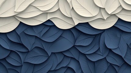 Aufkleber - Elegant 3D abstract leaf pattern in a seamless design incorporating detailed textures and a decorative touch for contemporary and modern background designs